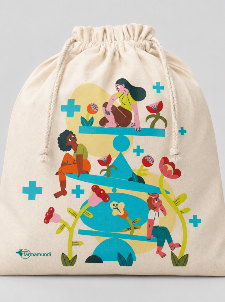 Saquito solidario ilustrado